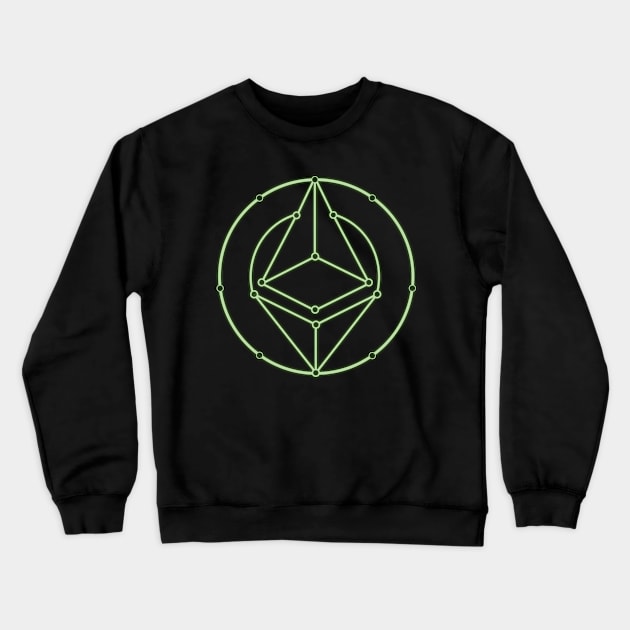 Ethereum Blockchain Wireframe Design Crewneck Sweatshirt by mangobanana